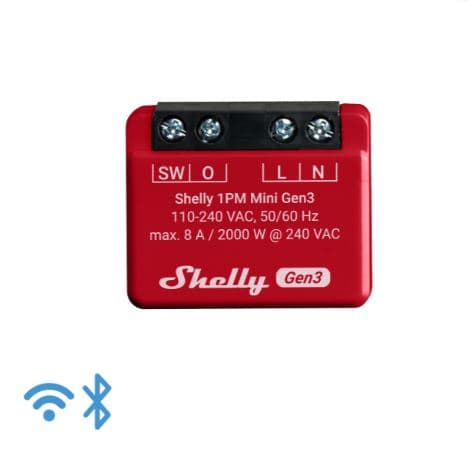 Shelly 1PM Mini Gen3 Compact Power Monitoring Relay