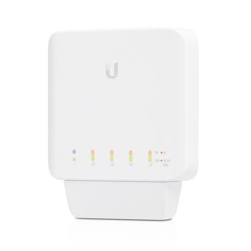Ubiquiti UniFi USW Flex-Managed, Layer 2 Gigabit Switch with Auto-sensing 802.3af PoE Support, 1x PoE In, 4x PoE Out, POE Adapter/ POE++ Does NOT Include