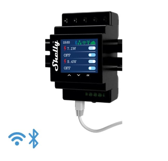 Shelly Pro 4PM DIN Rail Four-Channel Relay with Metering