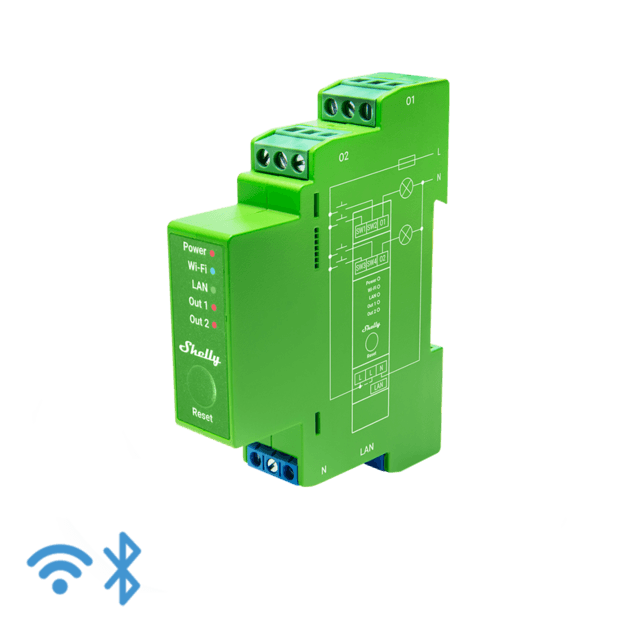Shelly Pro Dimmer 2PM DIN Rail Two-Channel Dimmer